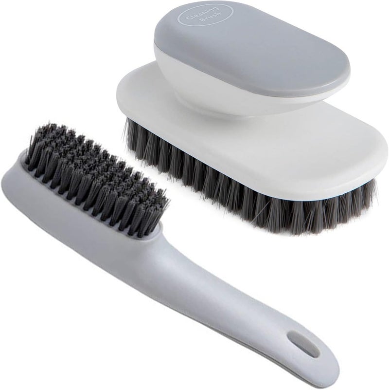 Selaurel Laundry Scrub Brush 2 Pack Soft Bristle Brush Cleaning Brush for Stains Clothes Scrubbing Brush Household Cleaning Tool for Bathroom Countertops Bathtubs (Gray) - Image 1